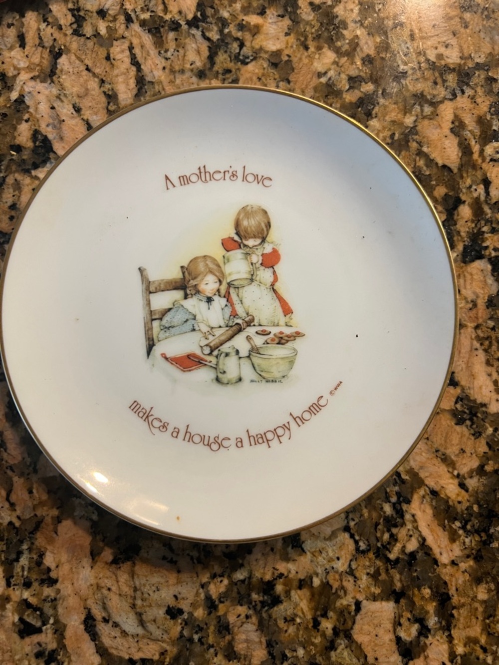 Vintage holly hobbie plate 1975 a mothers love